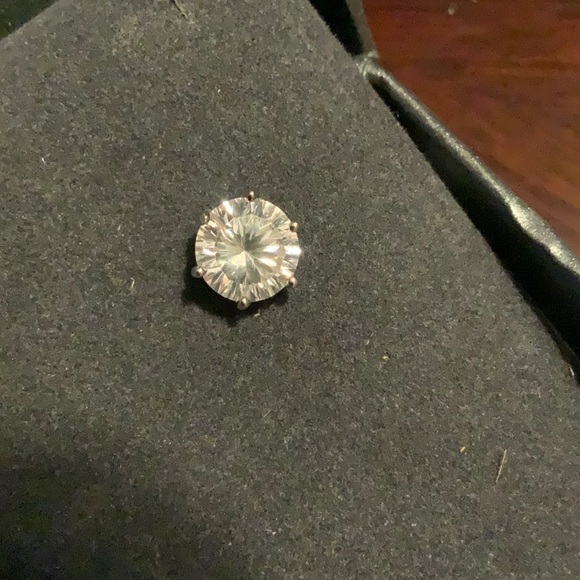 Lustro Stella Concave cut Finest CZ Earrings in Platinum over Sterling Silver - Picture 7 of 7